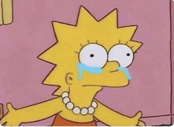 Cartoon character with tears, feeling the feelings
